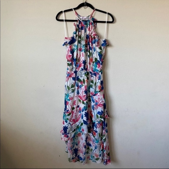 New Parker Saylor Floral Silk Dress in Floral Fiesta - Picture 2 of 3